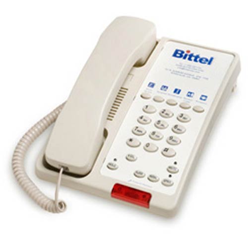 Bittel 38AS 5C Cream Single Line Hotel Phone w/ 5 Guest Service Buttons and Speakerphone