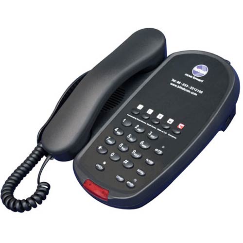 Bittel 58B5S B Black Single Line Hospitality Phone w/ 5 Guest Service Buttons and Speakerphone