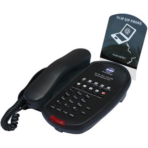 Bittel 58 IP 10B Black Single Line SIP Hospitality Phone w/ 10 Guest Service Buttons