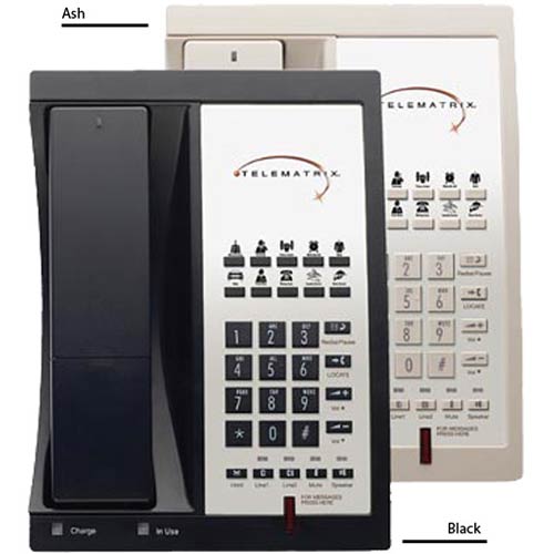 Telematrix 9602MWD B 2-Line DECT 1.9 GHz Cordless Speakerphone with 10 Guest Service Buttons - Black